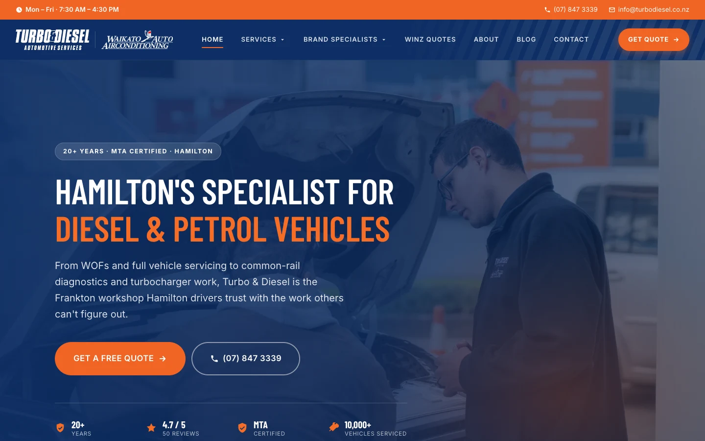 Turbo & Diesel: a page for every specialist job case study